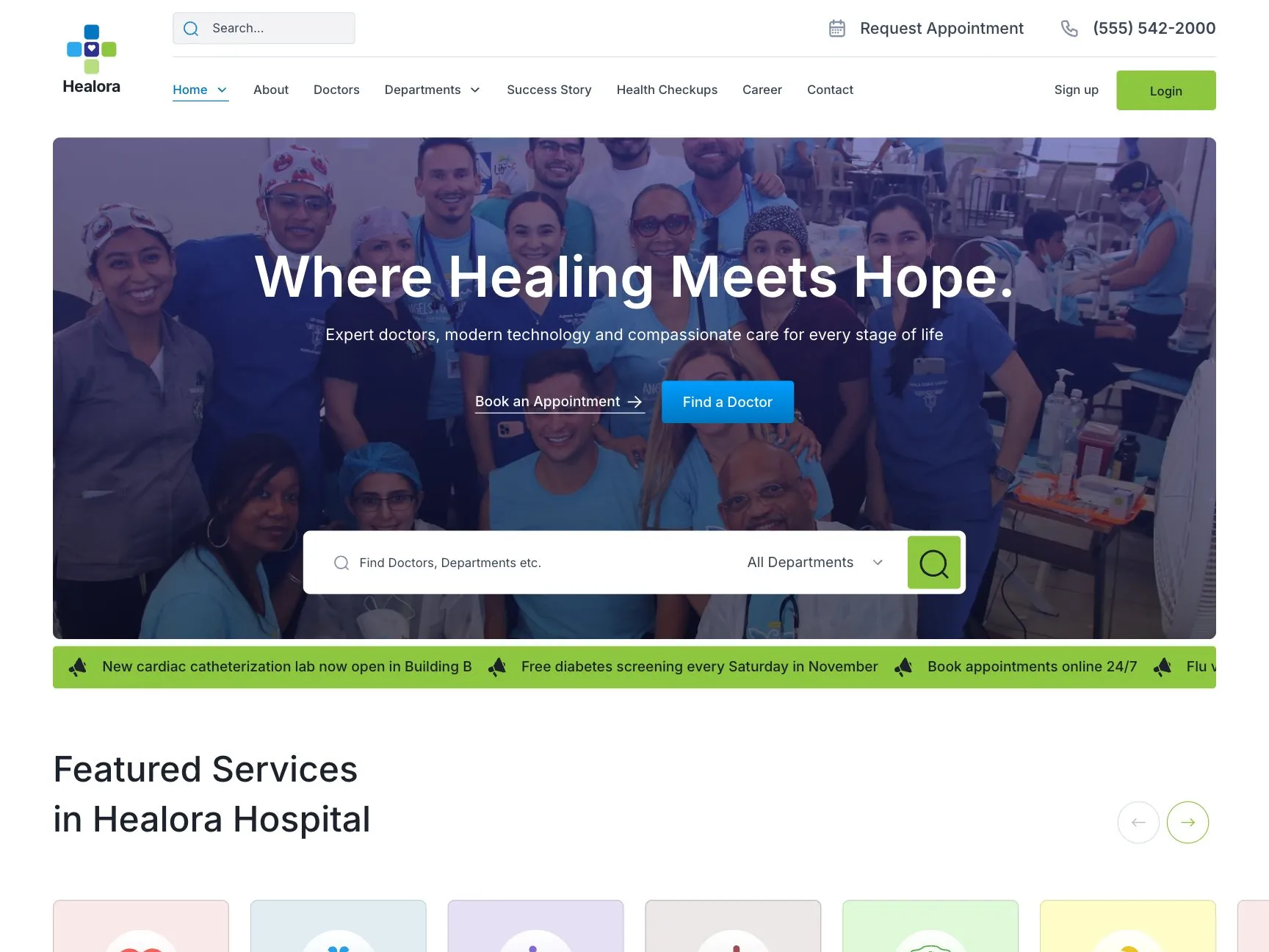 Healora home page