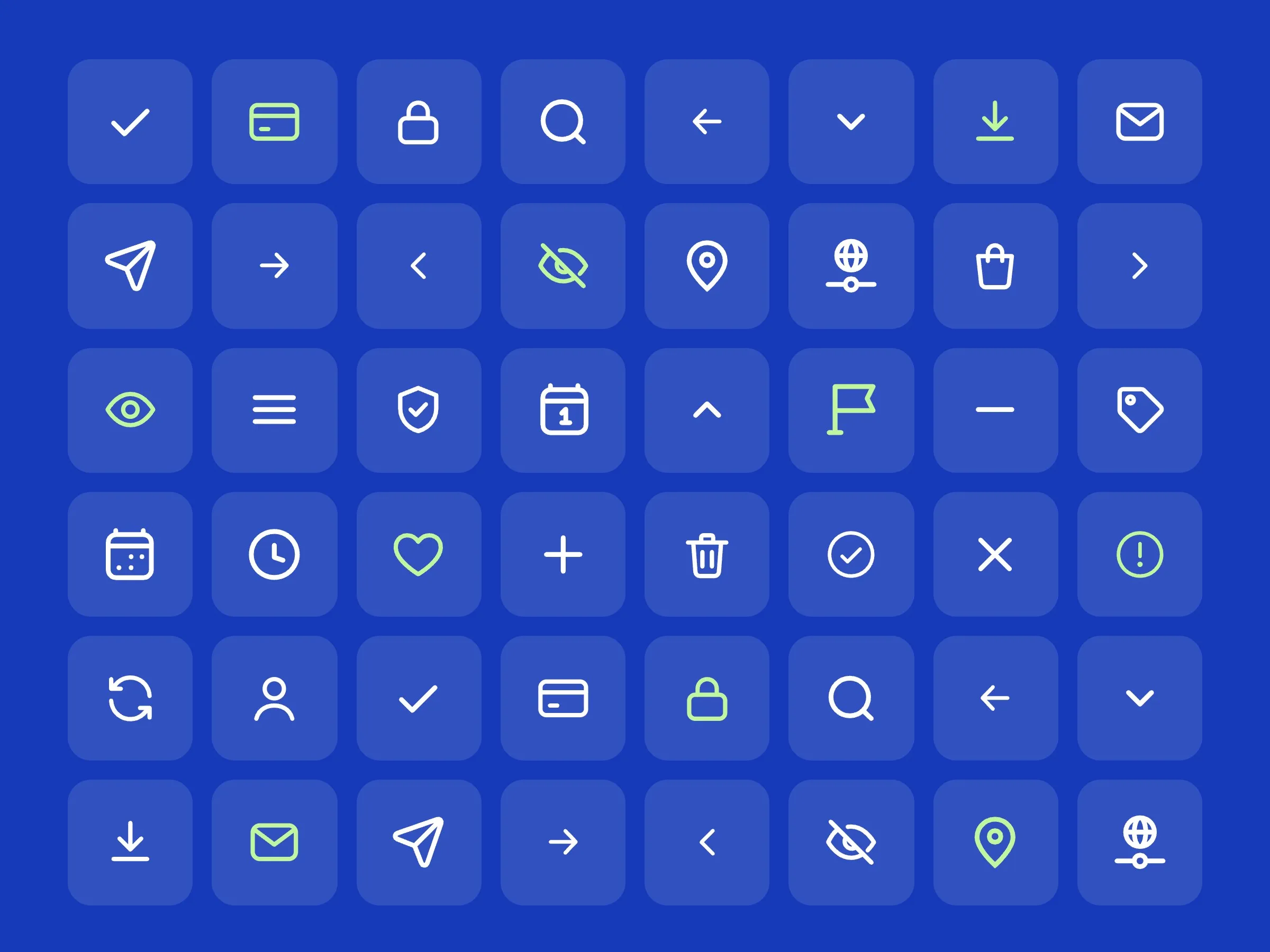 Commerce icons on dark blue