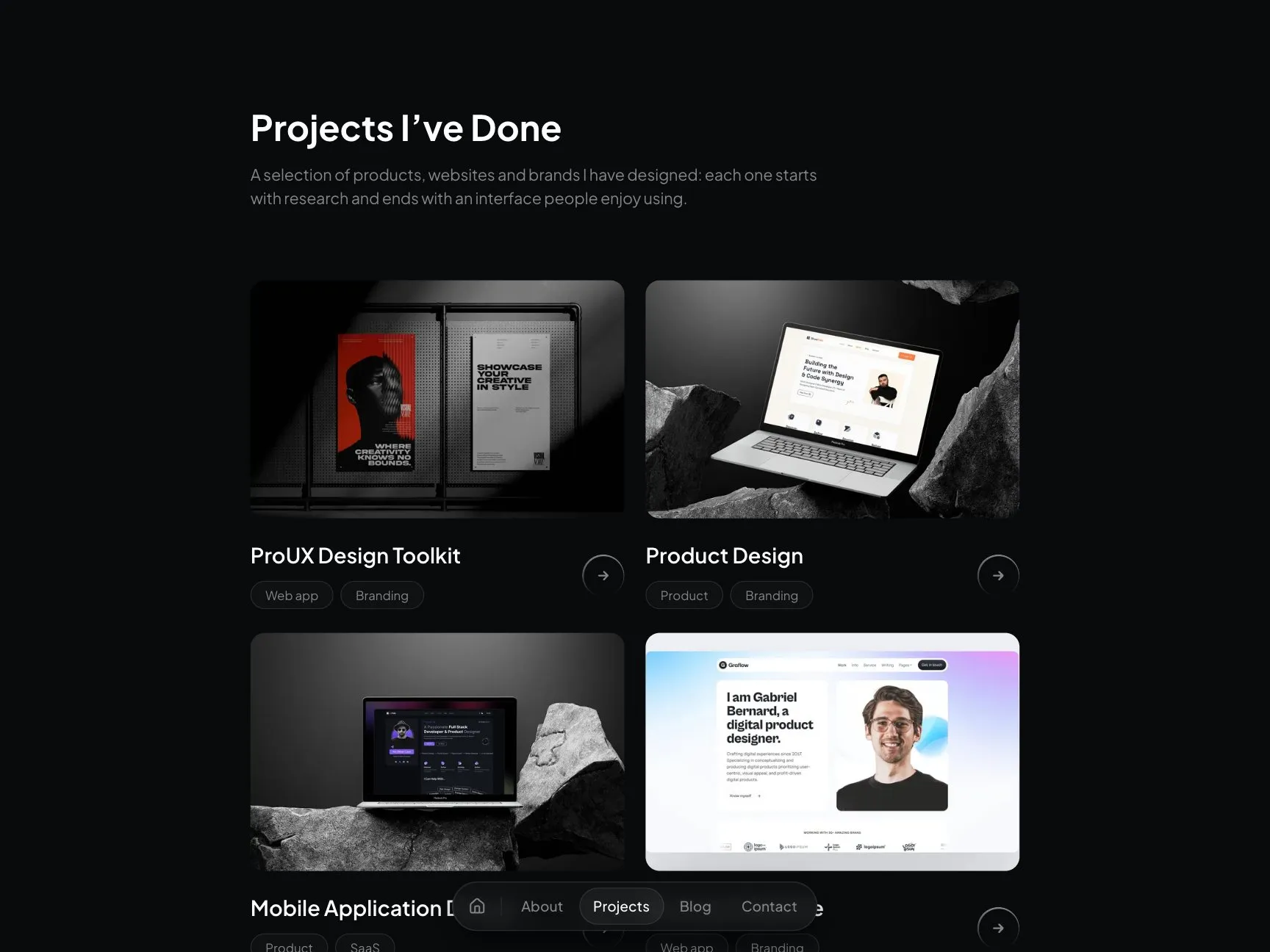 Noirfolio projects page