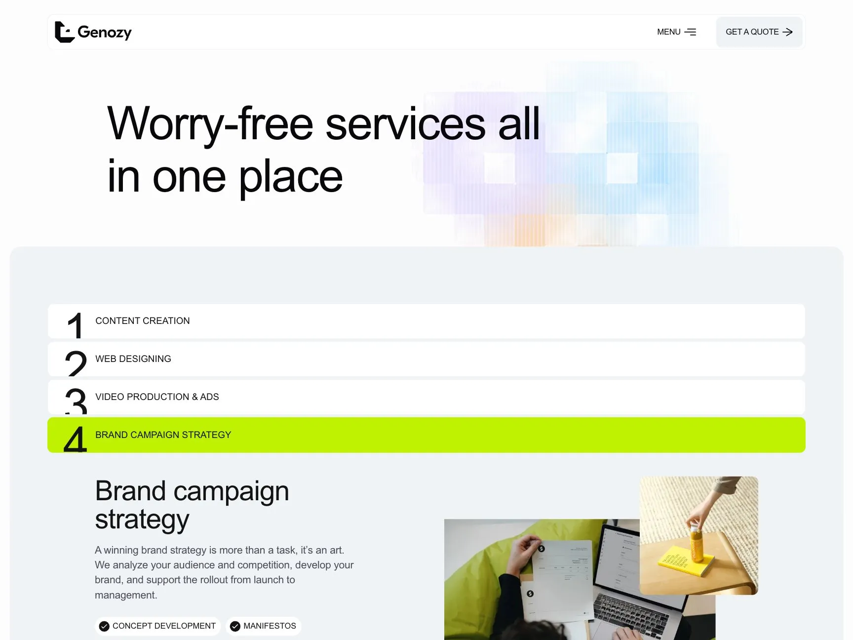 Genozy services page